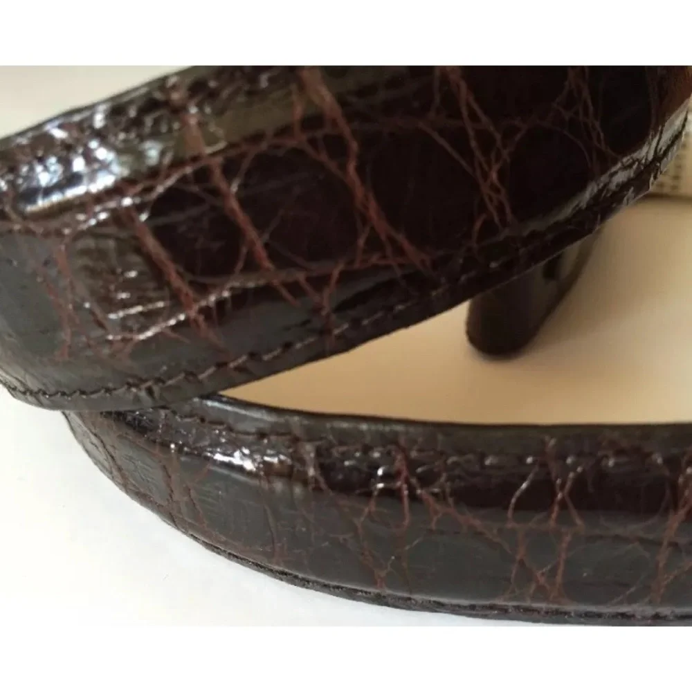 Brooks Brothers authentic alligator leather belt strap